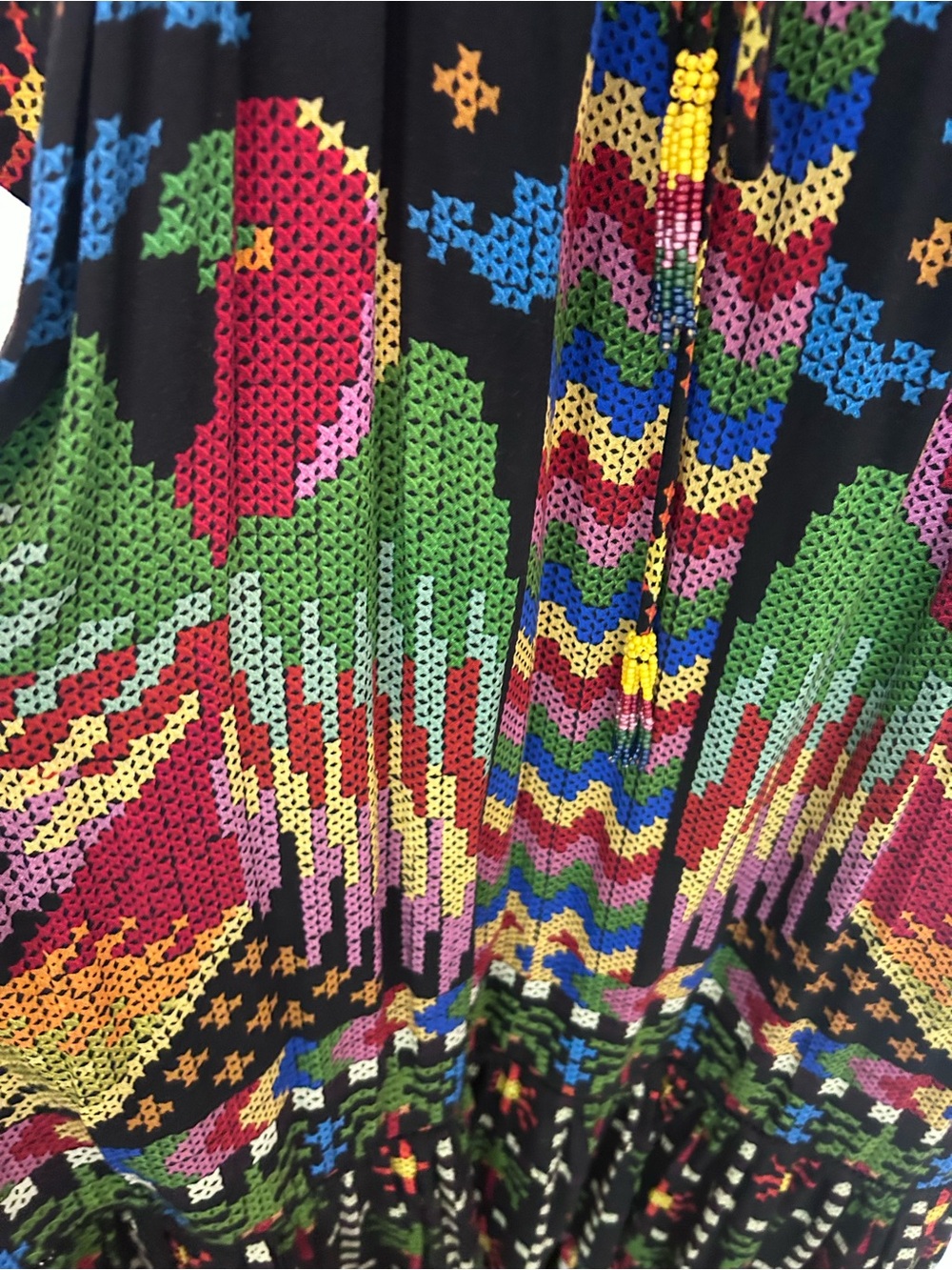 FARM Rio Black Multicolor Zigzag V-Neck Maxi Dress - Picture 4 of 4